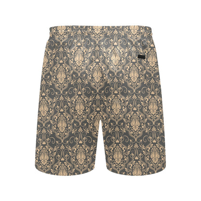 Damask Elegant Luxury Print Pattern Men's Swim Trunks Beach Shorts