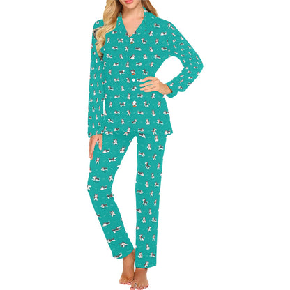 Siberian Huskies Print Design LKS303 Women's Long Pajama Set