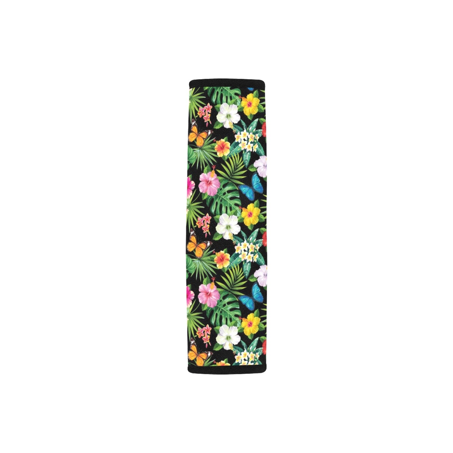 Hibiscus With Butterfly Print Design LKS305 Car Seat Belt Cover