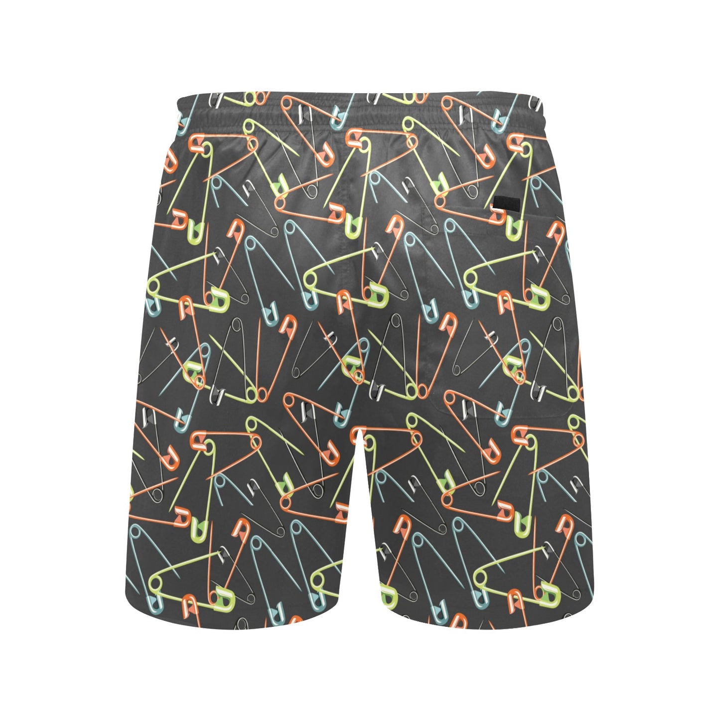 Safety Pin Print Design LKS301 Men's Swim Trunks Beach Shorts