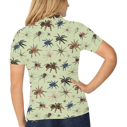 Tarantula Pattern Print Design 02 Women's Polo Shirt