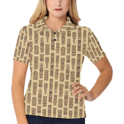 Totem Tiki Style Themed Design Women's Polo Shirt