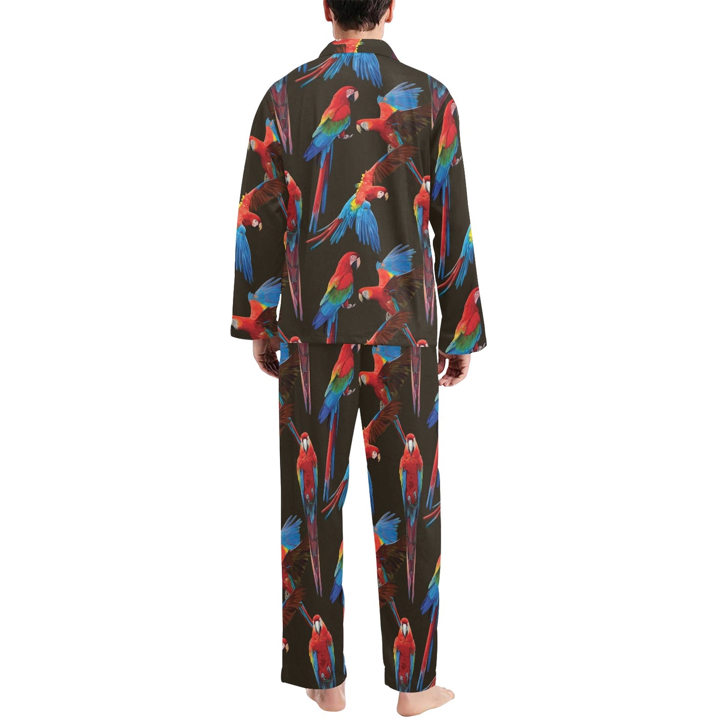 Macaw Pattern Print Design 04 Men's Long Pajama Set