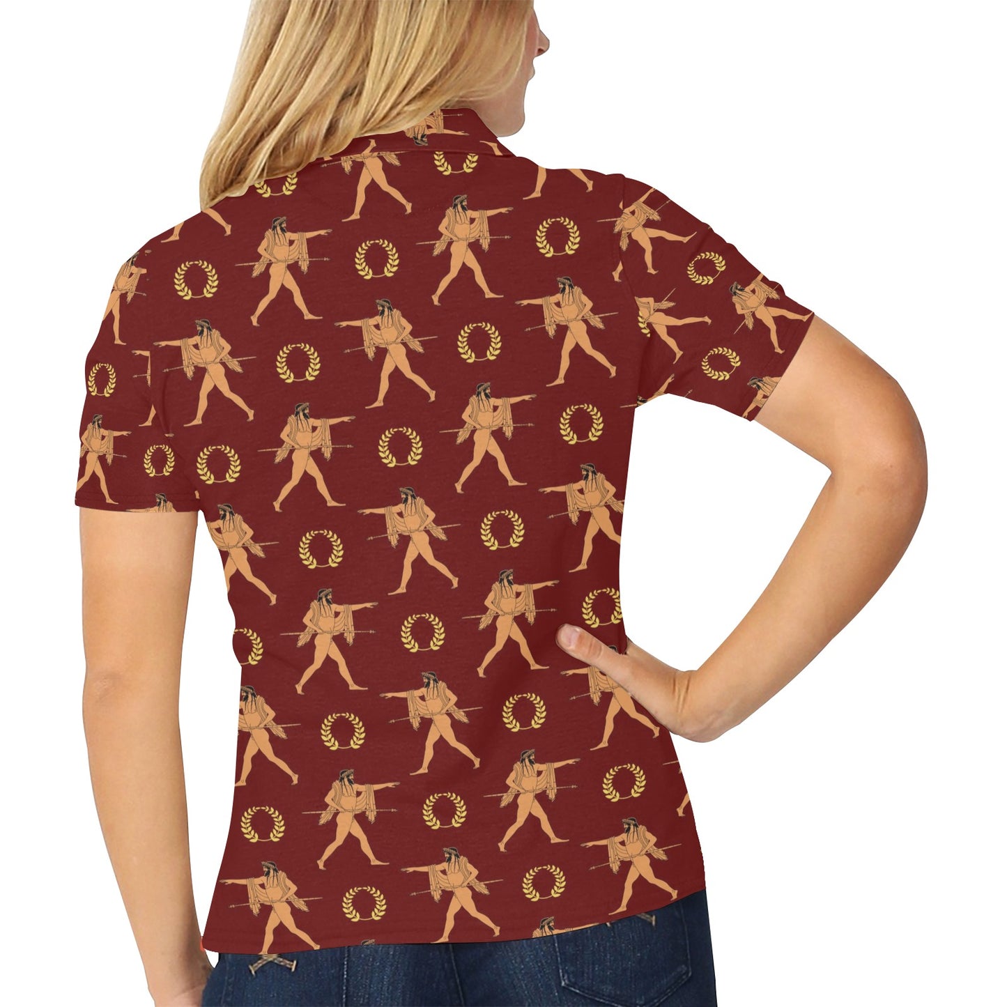 Ancient Greek Print Design LKS307 Women's Polo Shirt