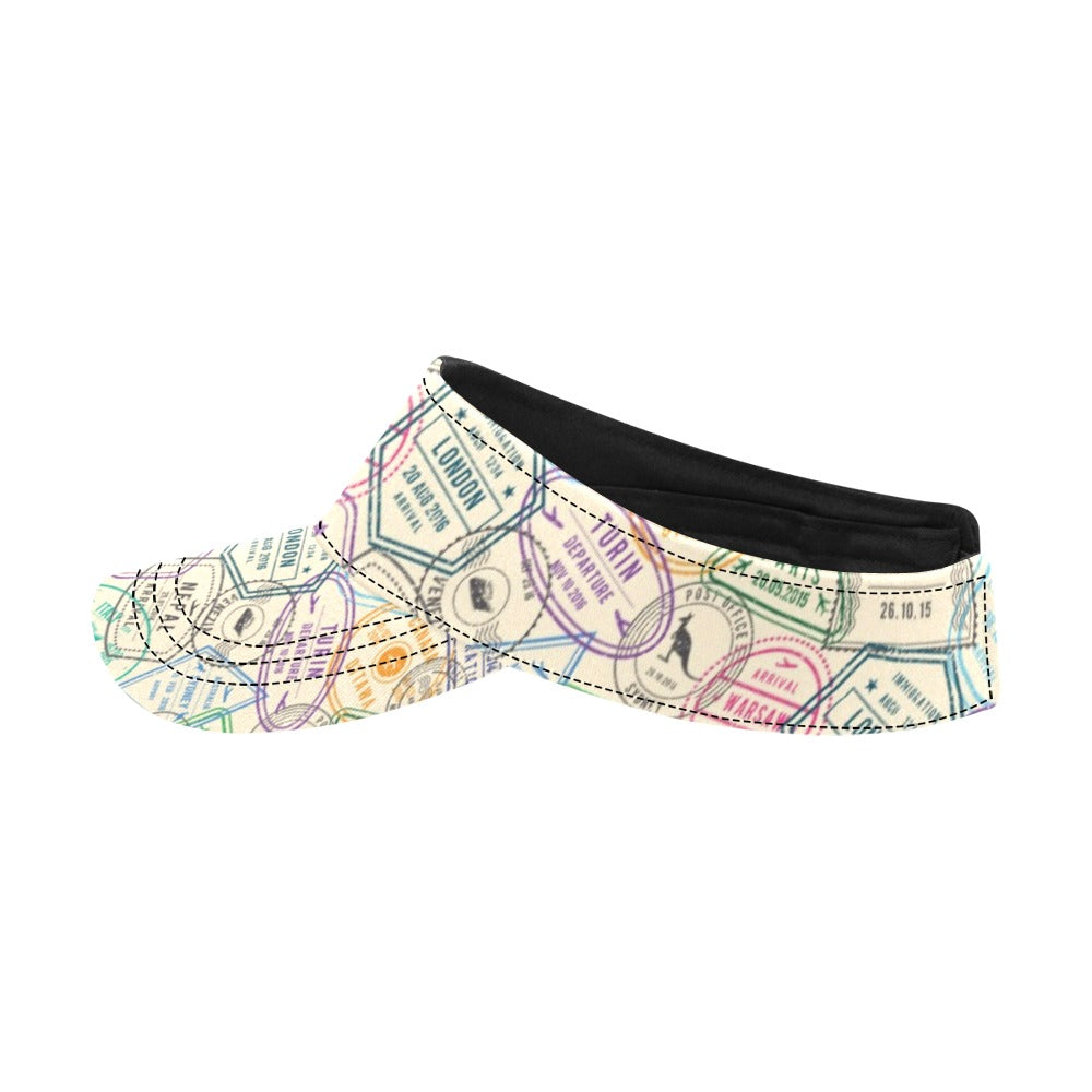 Travel Stamp Print Design LKS303 Unisex Sun Visor