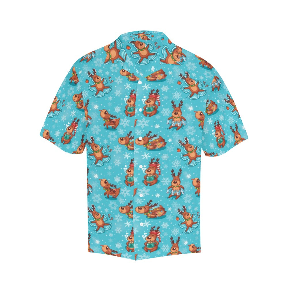 Reindeer Print Design LKS402 Men's Men's Hawaiian Shirt