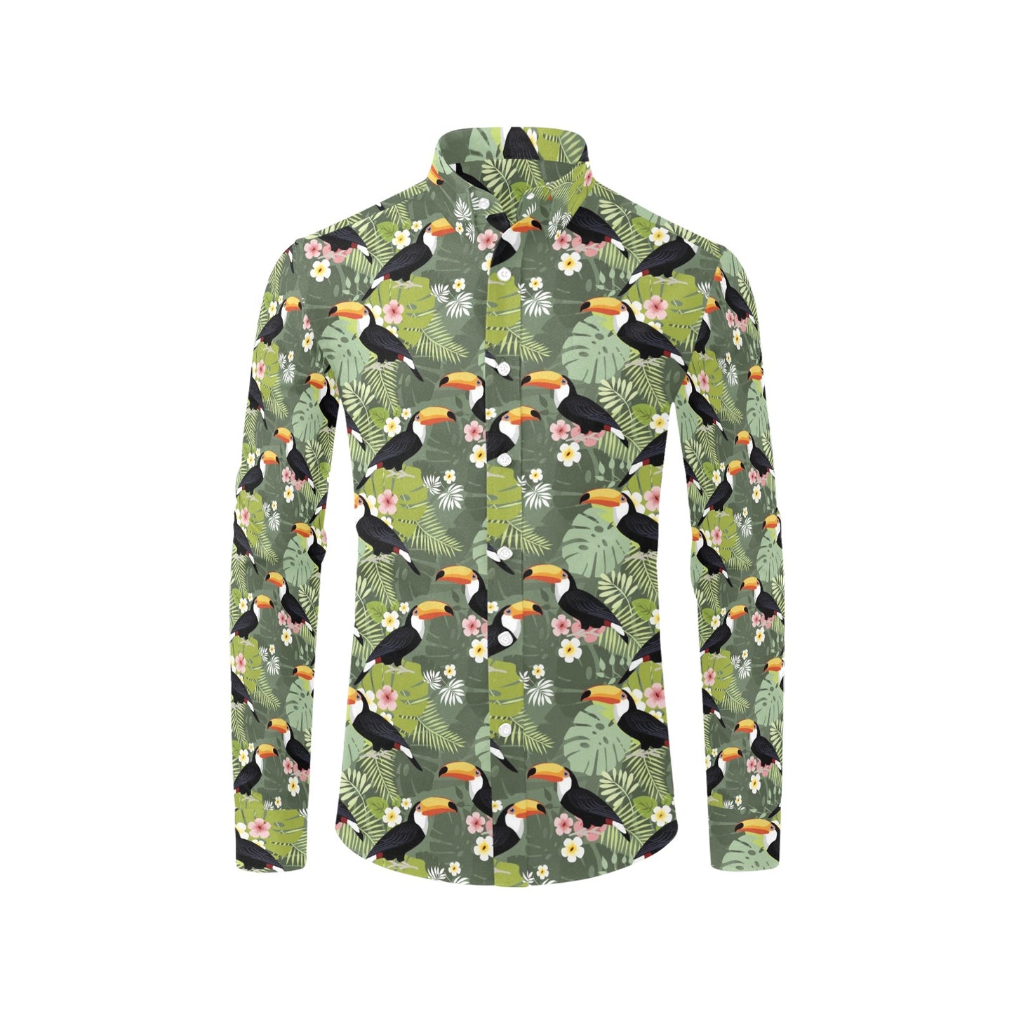 Toucan Print Design LKS304 Men's Long Sleeve Dress Shirt