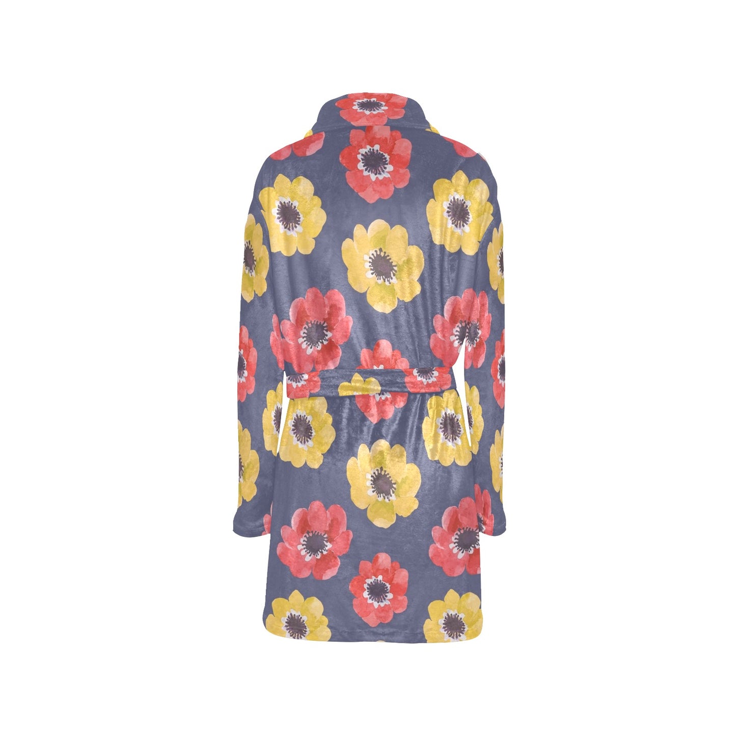 Anemone Pattern Print Design AM010 Women's Fleece Robe