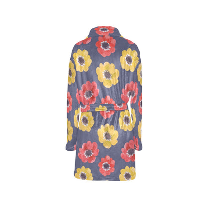 Anemone Pattern Print Design AM010 Women's Fleece Robe