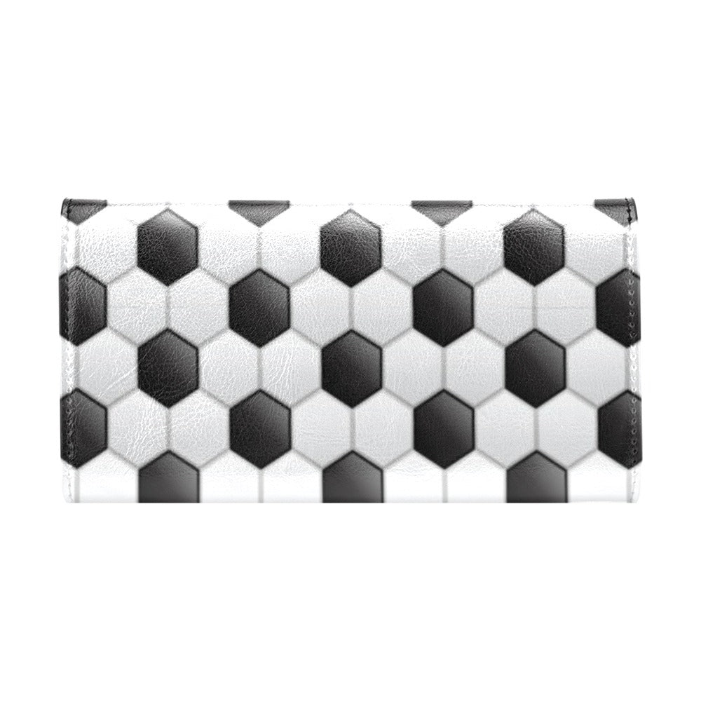 Soccer Ball Texture Print Pattern Women's Trifold Wallet