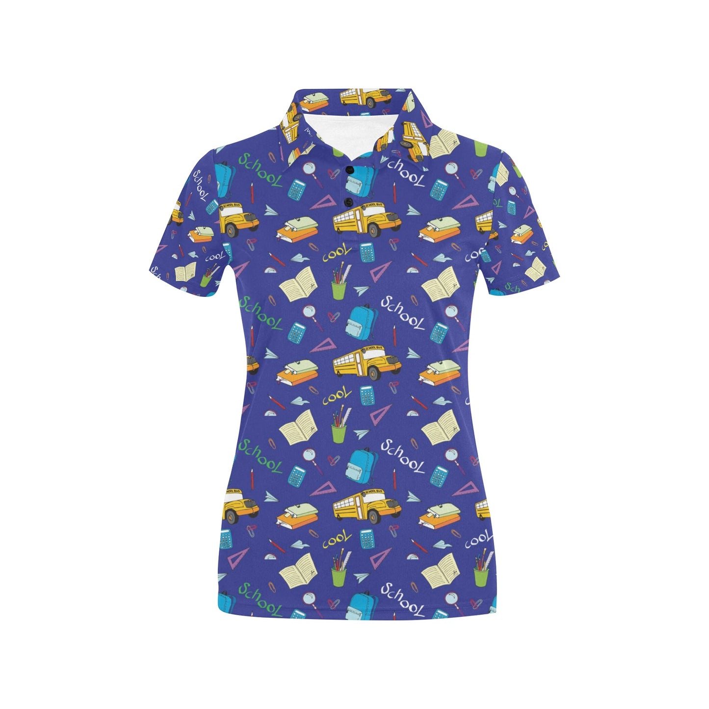 School Bus Print Design LKS307 Women's Polo Shirt