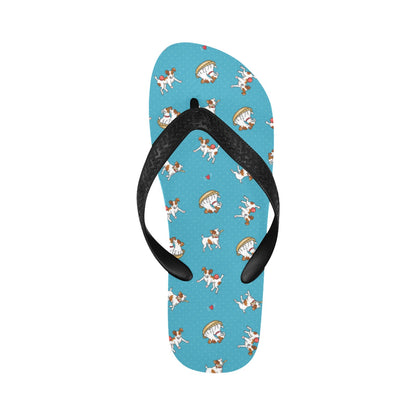 Russell Terriers Playing Print Design LKS305 Flip Flops