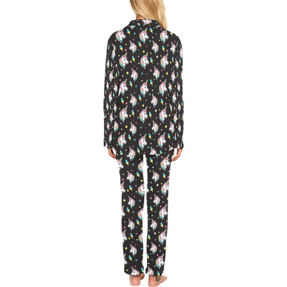 Unicorn Print Design LKS302 Women's Long Pajama Set