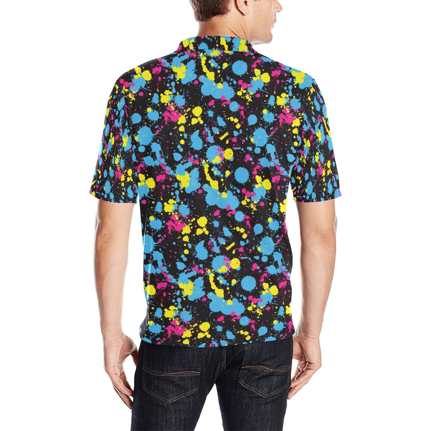 Splatter Colorful Print Design LKS301 Men Polo Shirt