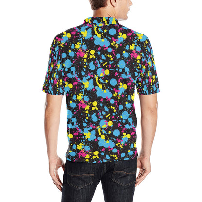 Splatter Colorful Print Design LKS301 Men Polo Shirt