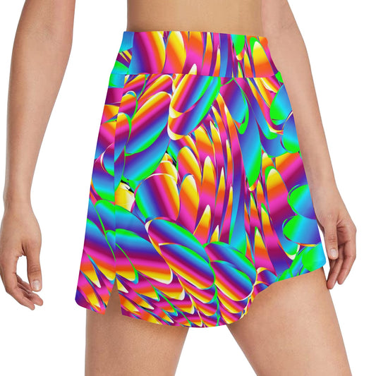 Psychedelic Trippy Pattern 17" Golf & Pickleball Skort with Pockets