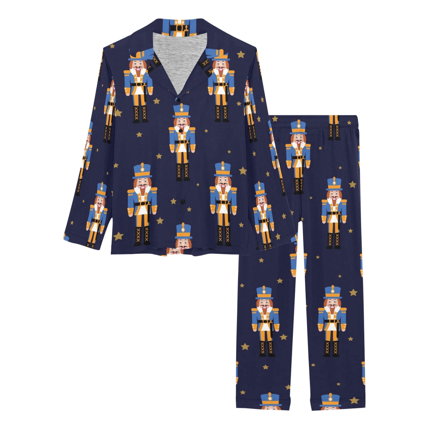 Nutcracker Pattern Print Design A04 Women's Long Pajama Set