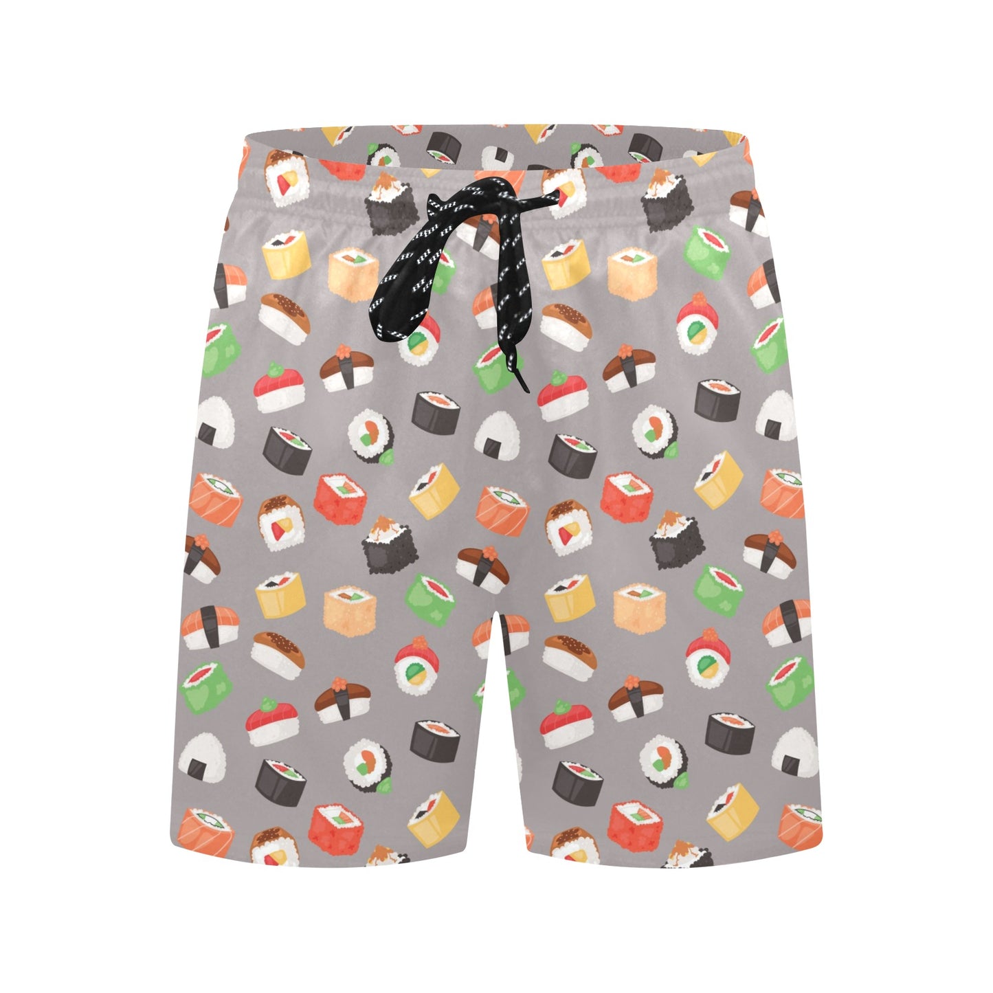Sushi Print Design LKS307 Men's Swim Trunks Beach Shorts