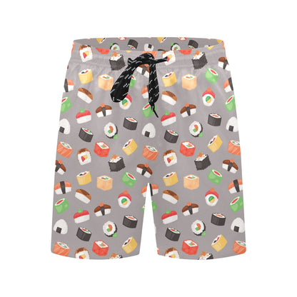 Sushi Print Design LKS307 Men's Swim Trunks Beach Shorts