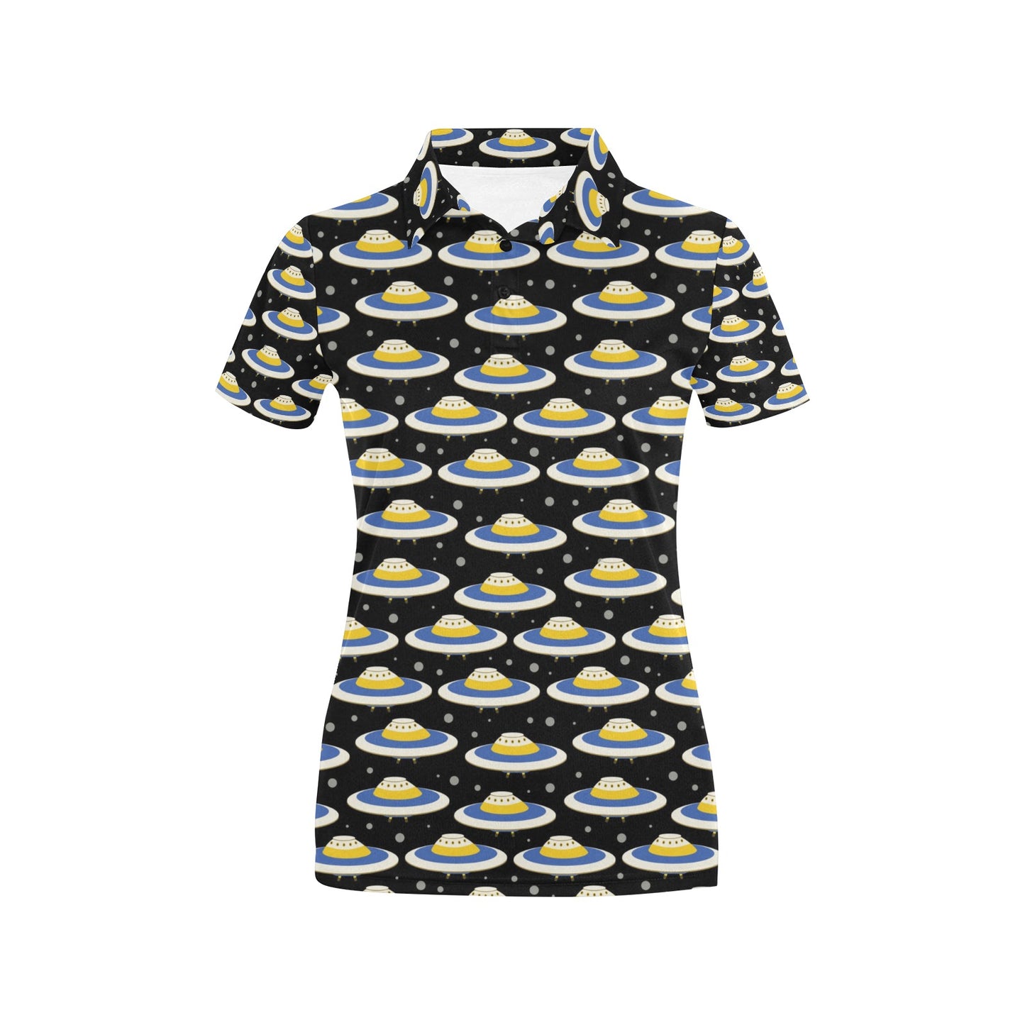 UFO Print Design LKS303 Women's Polo Shirt