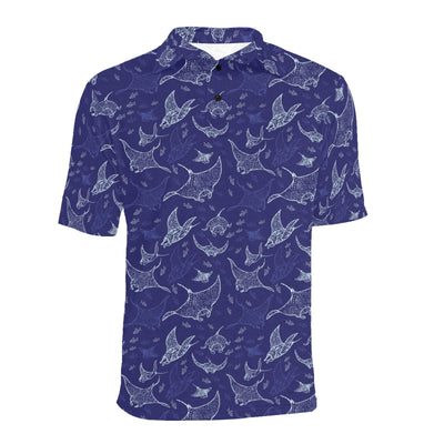 Manta Ray Print Design LKS401 Men Polo Shirt