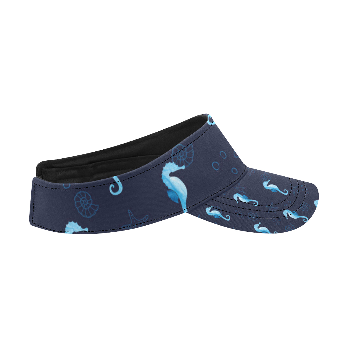 SeaHorse Blue neon Pattern Print Design 03 Unisex Sun Visor