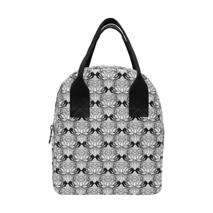 Lotus Mandala Print Pattern Insulated Lunch Bag