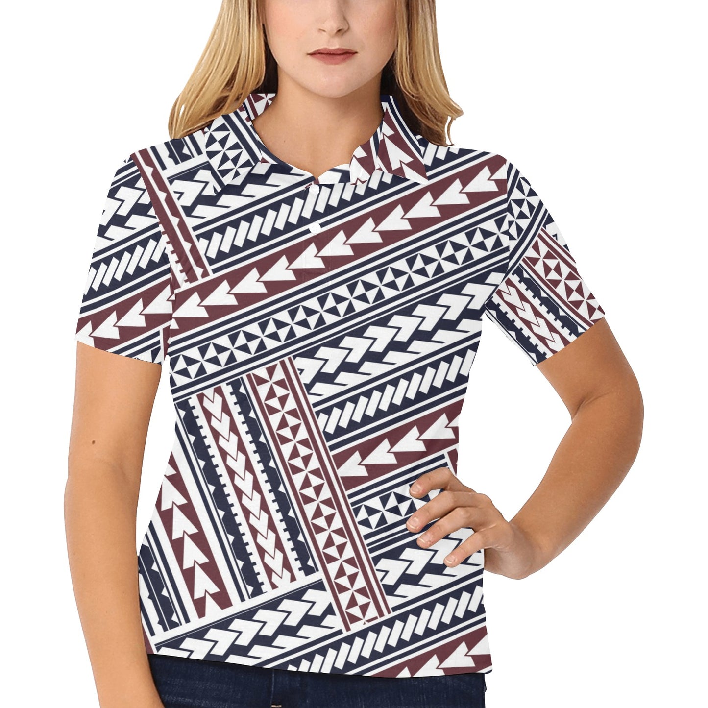 Polynesian Tribal line Women's Polo Shirt