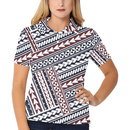 Polynesian Tribal line Women's Polo Shirt