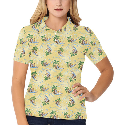 Surf Catch the Wave Design Women's Polo Shirt