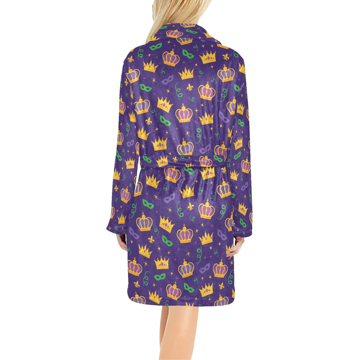 Mardi Gras Pattern Print Design 03 Women's Fleece Robe