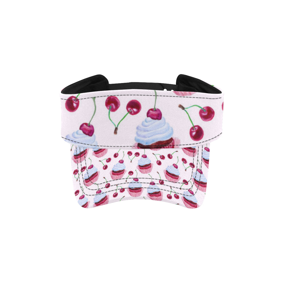 Cherry Cupcake Pink Pattern Unisex Sun Visor