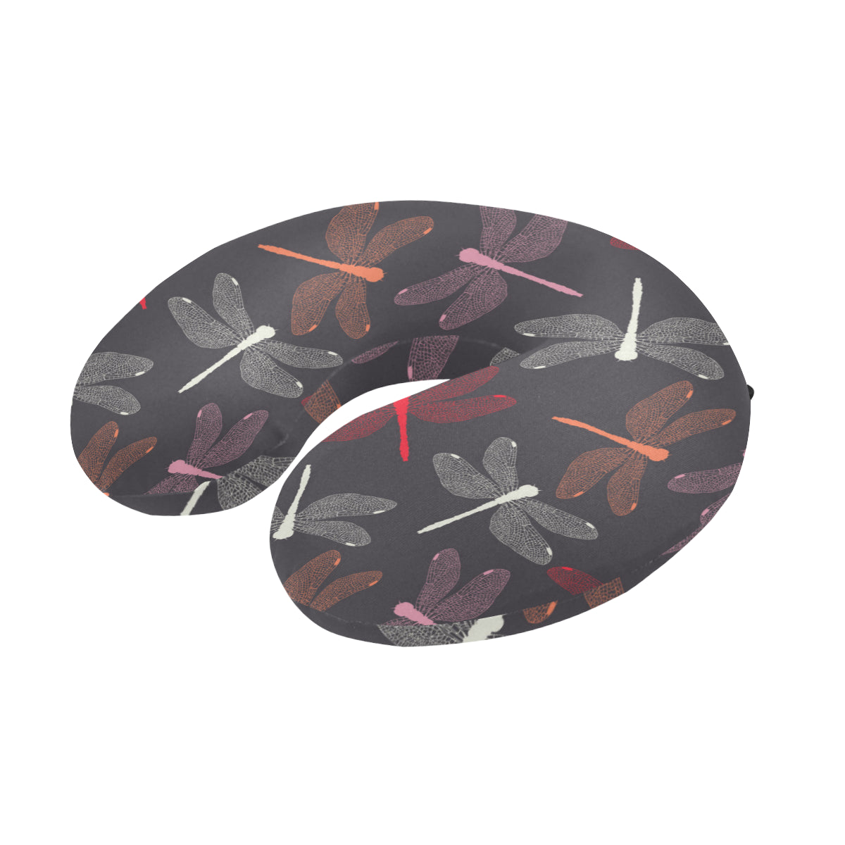 Dragonfly Pattern Print Design 01 U-Shaped Travel Neck Pillow