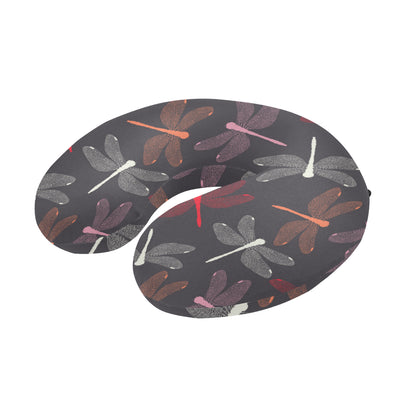 Dragonfly Pattern Print Design 01 U-Shaped Travel Neck Pillow