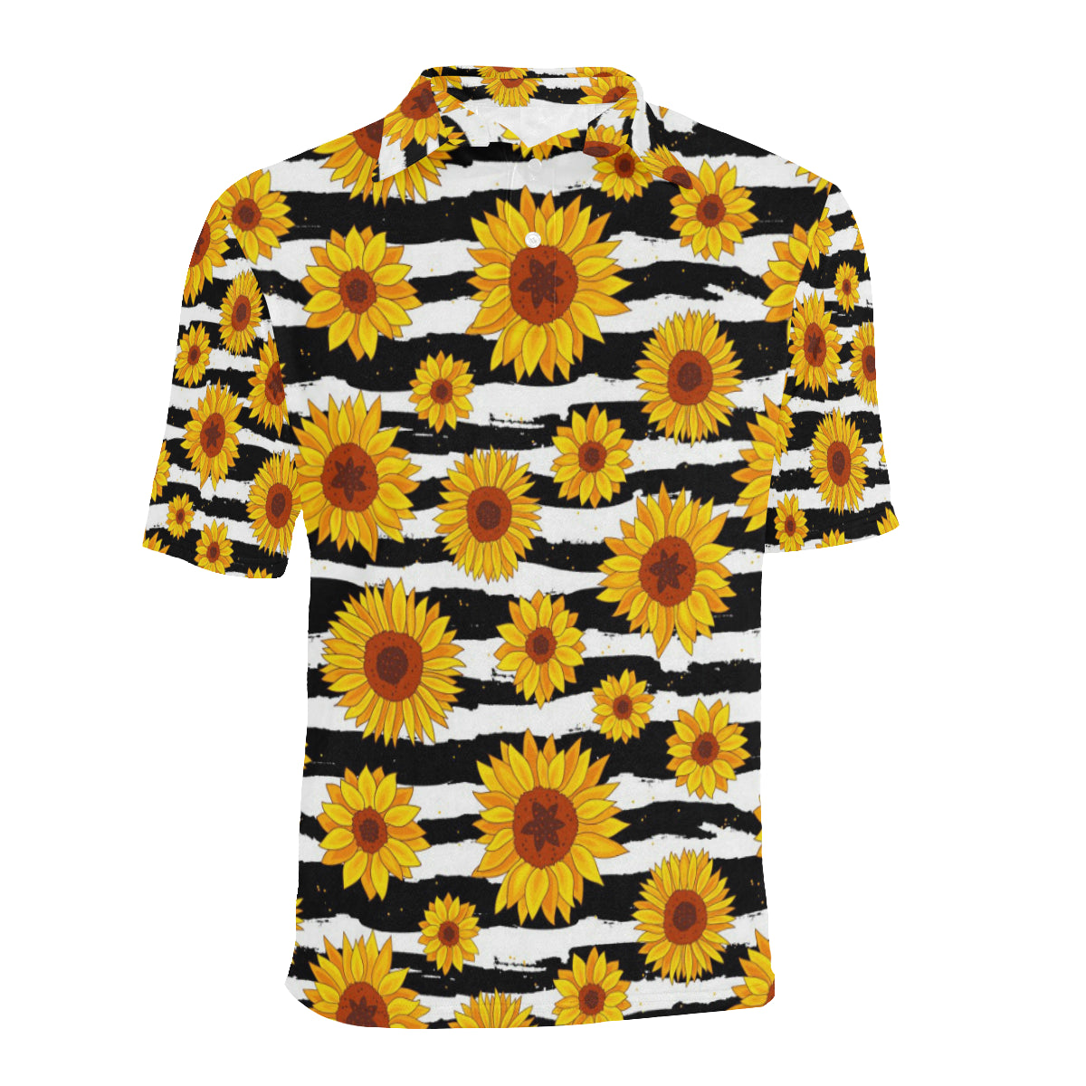 Sunflower Pattern Print Design SF010 Men Polo Shirt