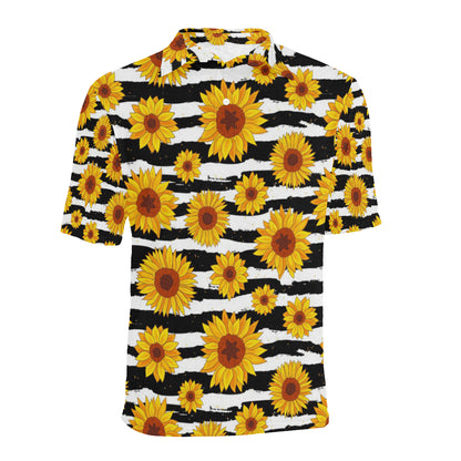 Sunflower Pattern Print Design SF010 Men Polo Shirt