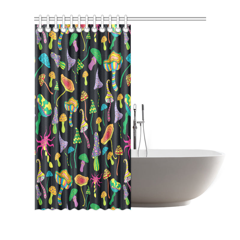 Psychedelic Mushroom Pattern Print Design A02 Shower Curtain
