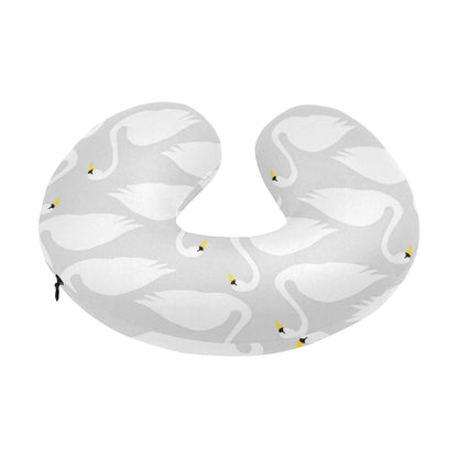Swan Pattern Print Design 02 U-Shaped Travel Neck Pillow