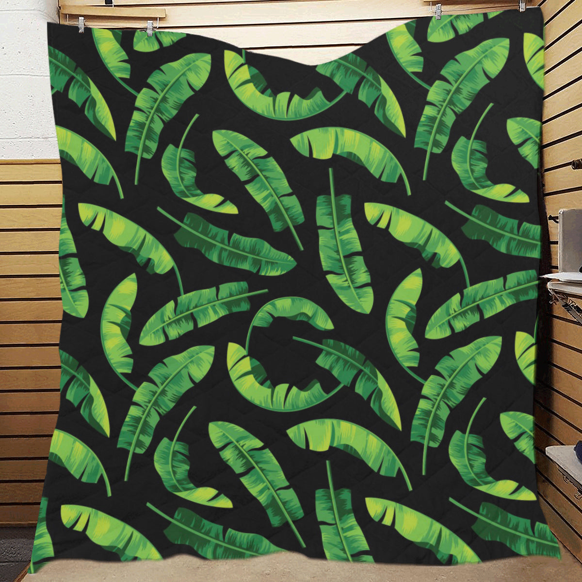 Banana Leaf Pattern Print Design BL02 Premium Quilt