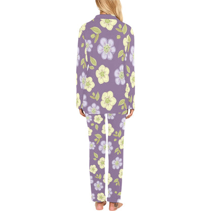 Anemone Pattern Print Design AM013 Women's Long Pajama Set