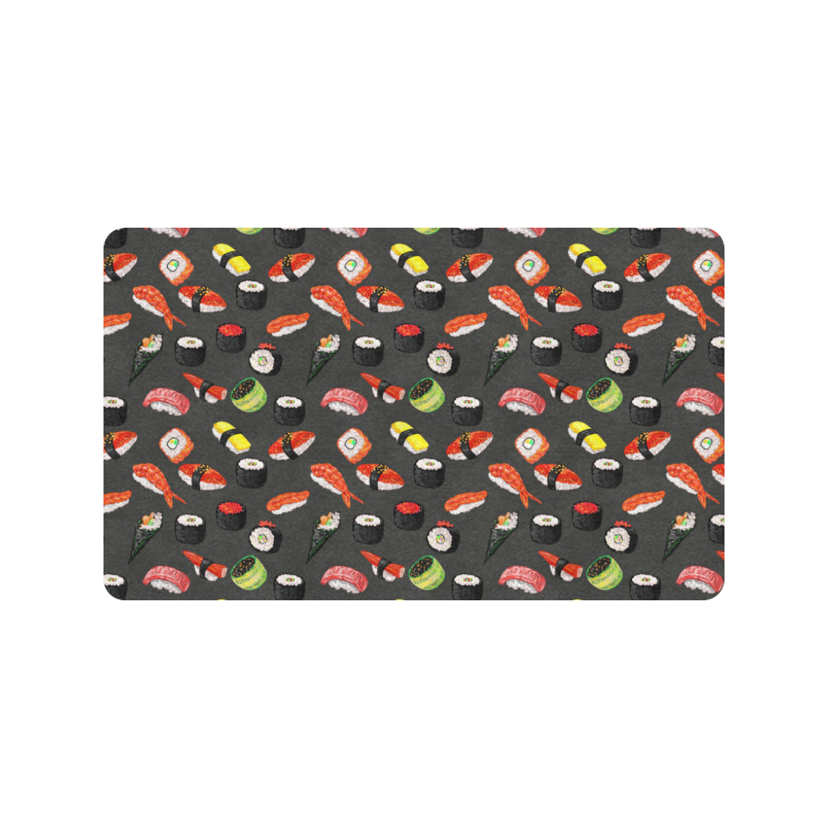 Sushi Design Print Rubber Doormat
