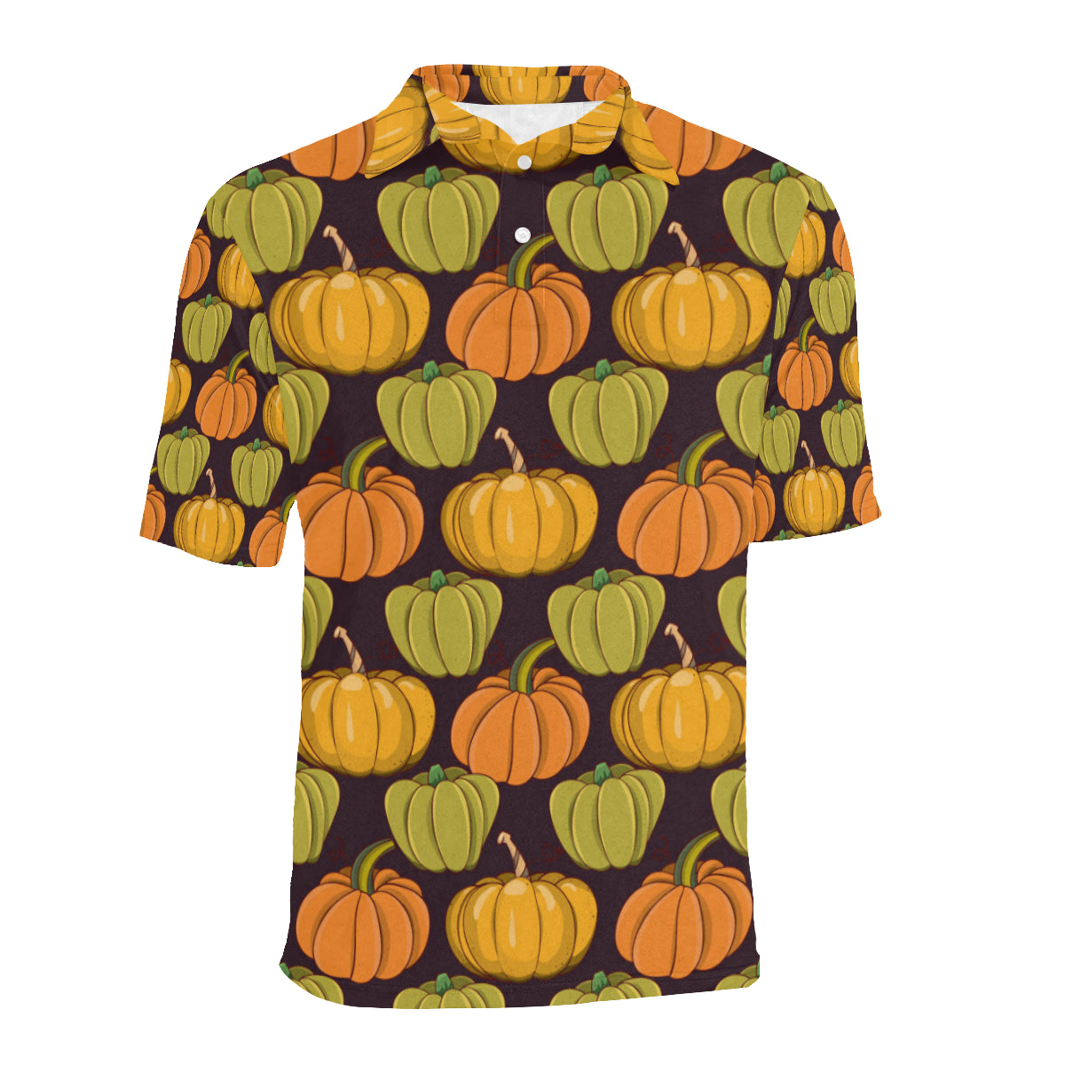 Pumpkin Pattern Print Design A01 Men Polo Shirt