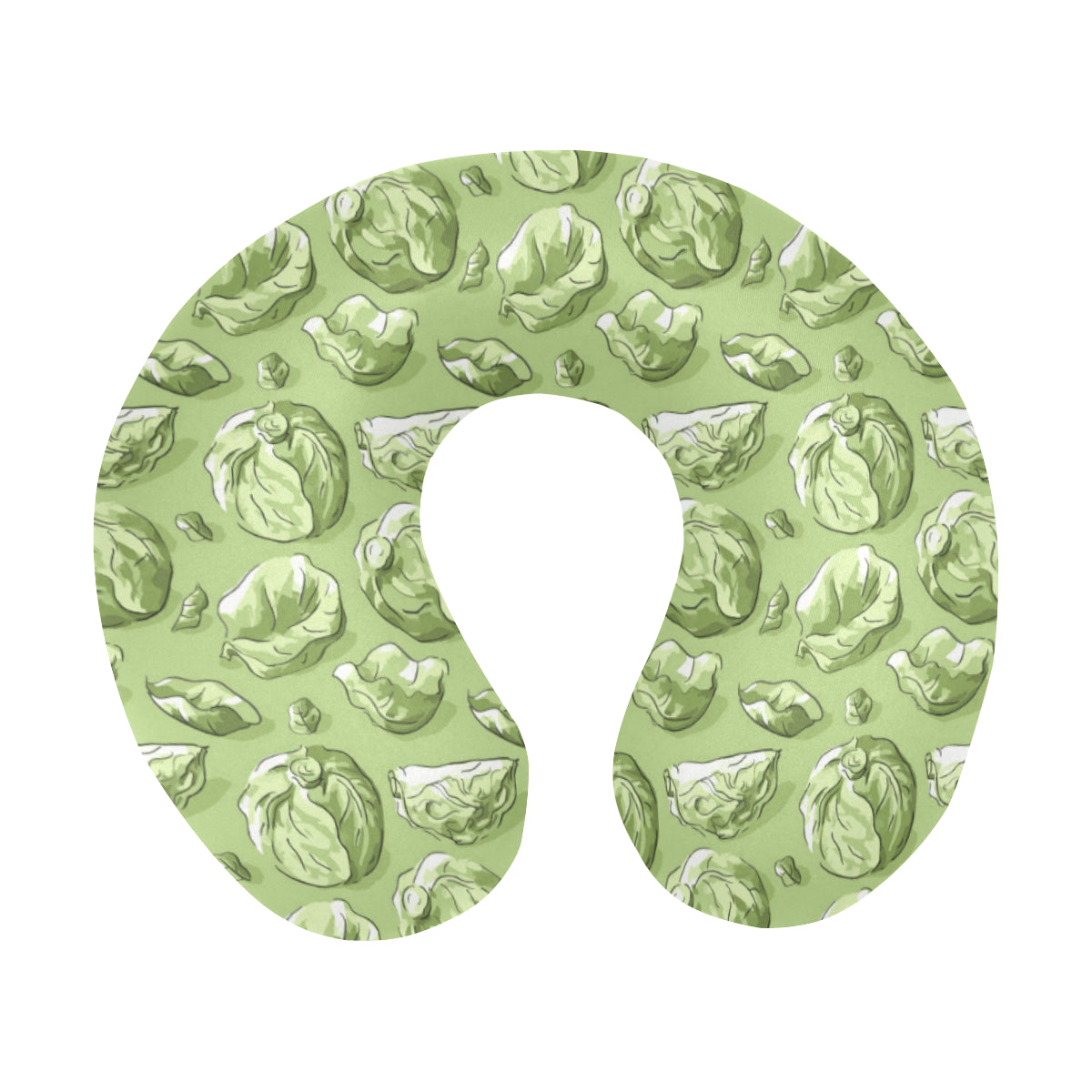 Brussels Sprouts Pattern Print Design 01 U-Shaped Travel Neck Pillow