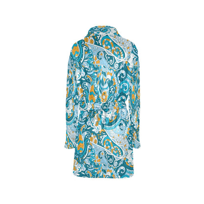 Funky Retro Pattern Print Design A03 Women's Fleece Robe