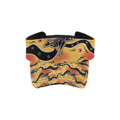 Kangaroos Aboriginal  Pattern Print Design 06 Unisex Sun Visor