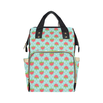 Strawberry Pattern Print Design SB06 Diaper Bag Backpack