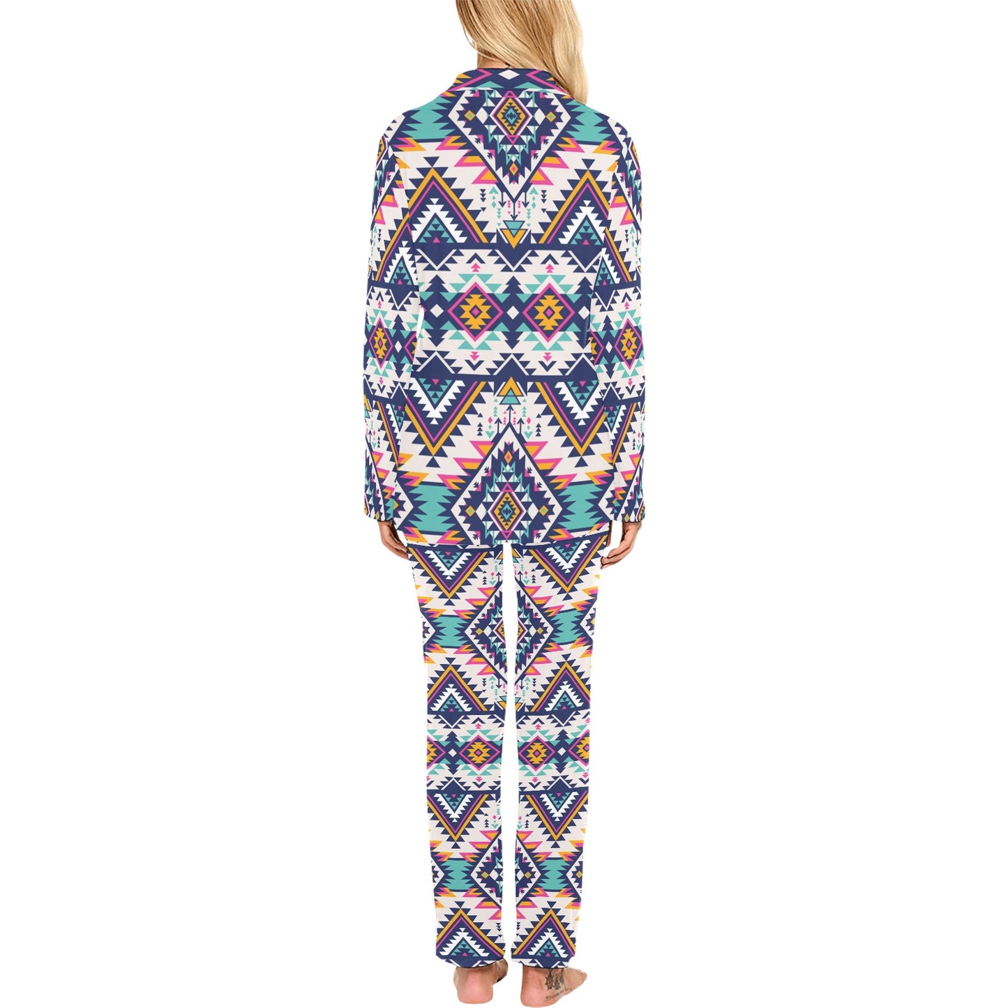 Tribal Aztec native american Women's Long Pajama Set