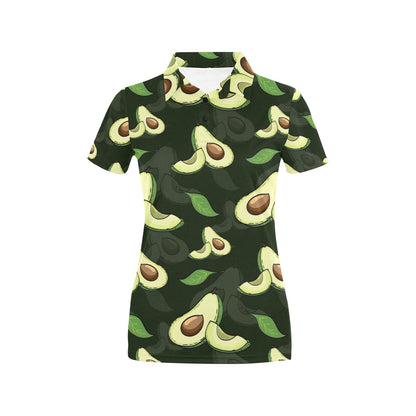 Avocado Pattern Print Design AC07 Women's Polo Shirt