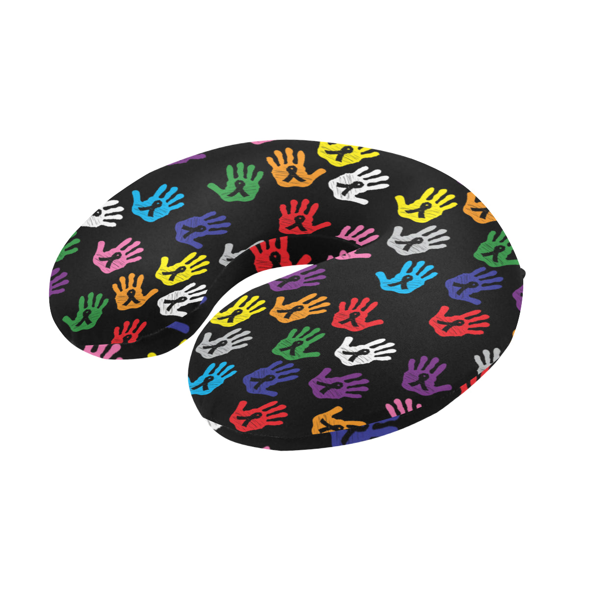 Cancer Awareness Pattern Print Design 04 U-Shaped Travel Neck Pillow