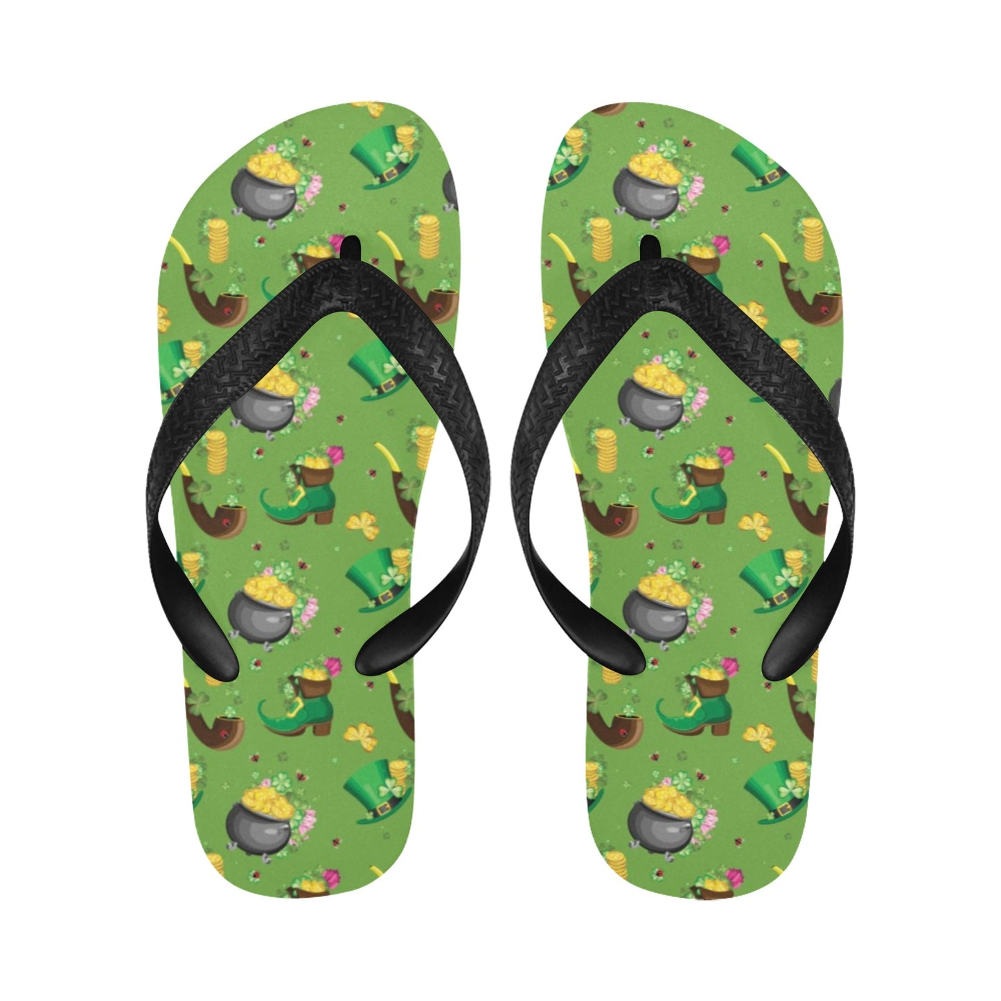 Shamrock Saint Patrick's Day Print Design LKS306 Flip Flops
